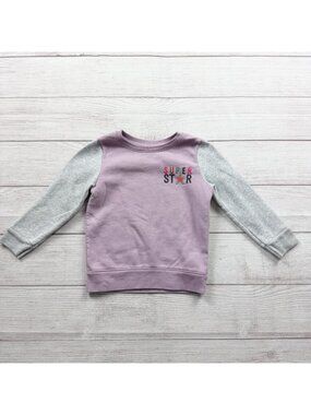 Garanimals Super Star Kids Sweatshirt Lavender Gray Long Sleeve Warm Cozy 3T